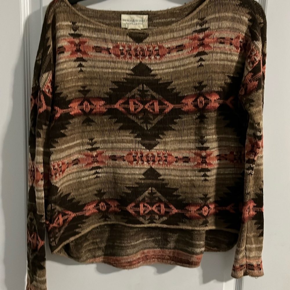 Ralph Lauren Denim & Supply Women's Green Aztec Sweater Tribal Size XS t15